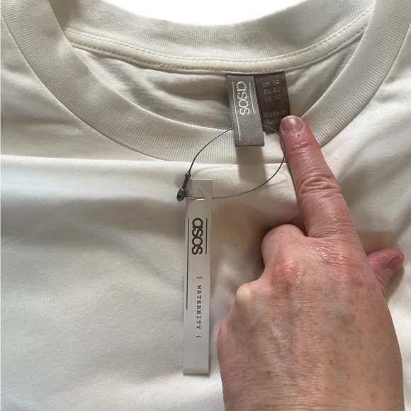 NWT ASOS Maternity Nursing Smock Top Crochet Hem - Picture 6 of 11